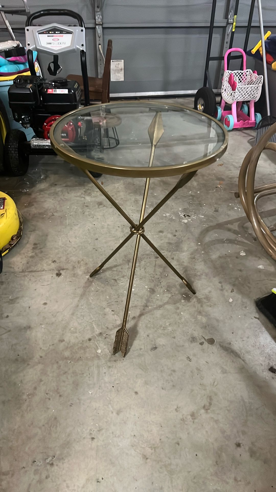 World Market Arrow Glass Top Side Table