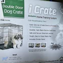 Double Door Dog Crate 24x18x19