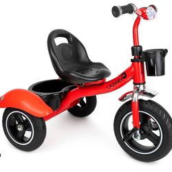 Toddler Tricycle - 3-Wheel Bike for Kids Ages 2-4 Years Old - with Handlebars, Music Button, Lights, Adjustable Seat, Non-Slip Tires - Suitable for In