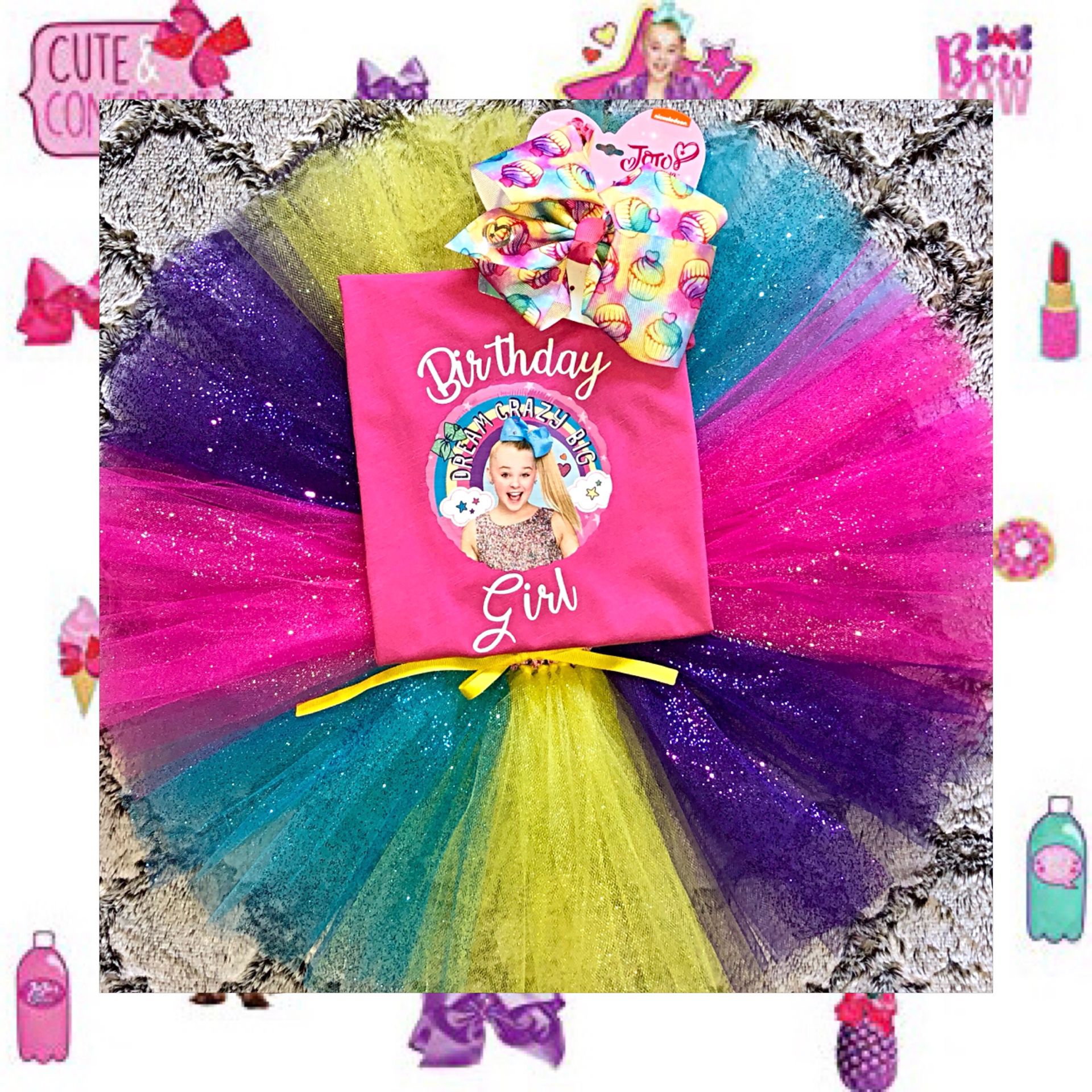 Personalized JoJo Siwa Glitter Birthday Outfit & Bow 🎀