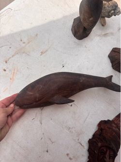 Hand Carved Wooden Whale