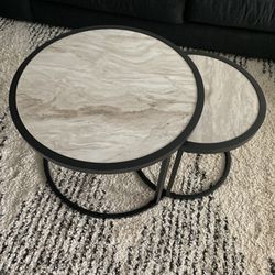 Marble Effect Nesting Table
