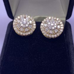 10k Diamond Cluster Earrings 