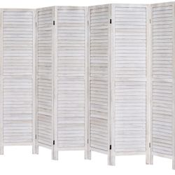 6 Panel Room Divider Room Dividers and Folding Privacy Screens, Wood Privacy Screen Room Dividers, 5.6 Ft Tall Room Divider Wall, Space Seperater,Free