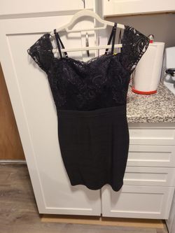 Black Lace Bodycon Mini Dress