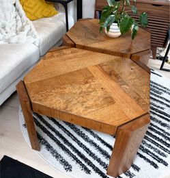 Vintage Lane mid century modern pair of end tables