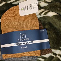 Mens 3 Pack Beanies Hats Caps One Size
