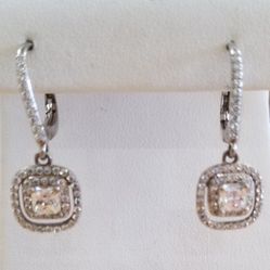 Pierced Earrings Czs And Sterling Silver 