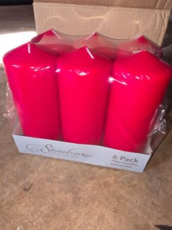 Pack of 6 unscented candles