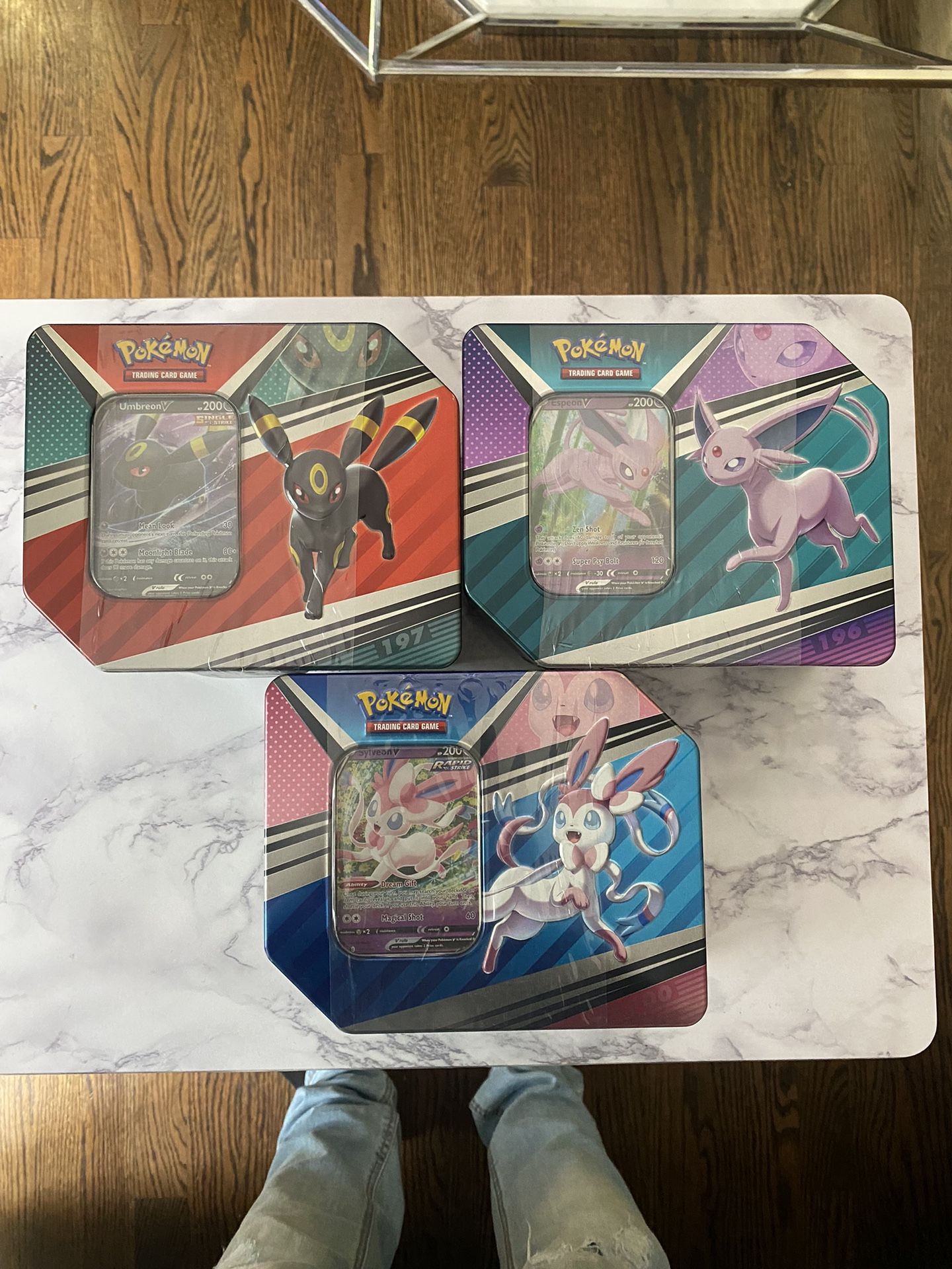 Lot Of 3 Pokémon V Heroes Tin Set Sylveon Umbreon Espeon