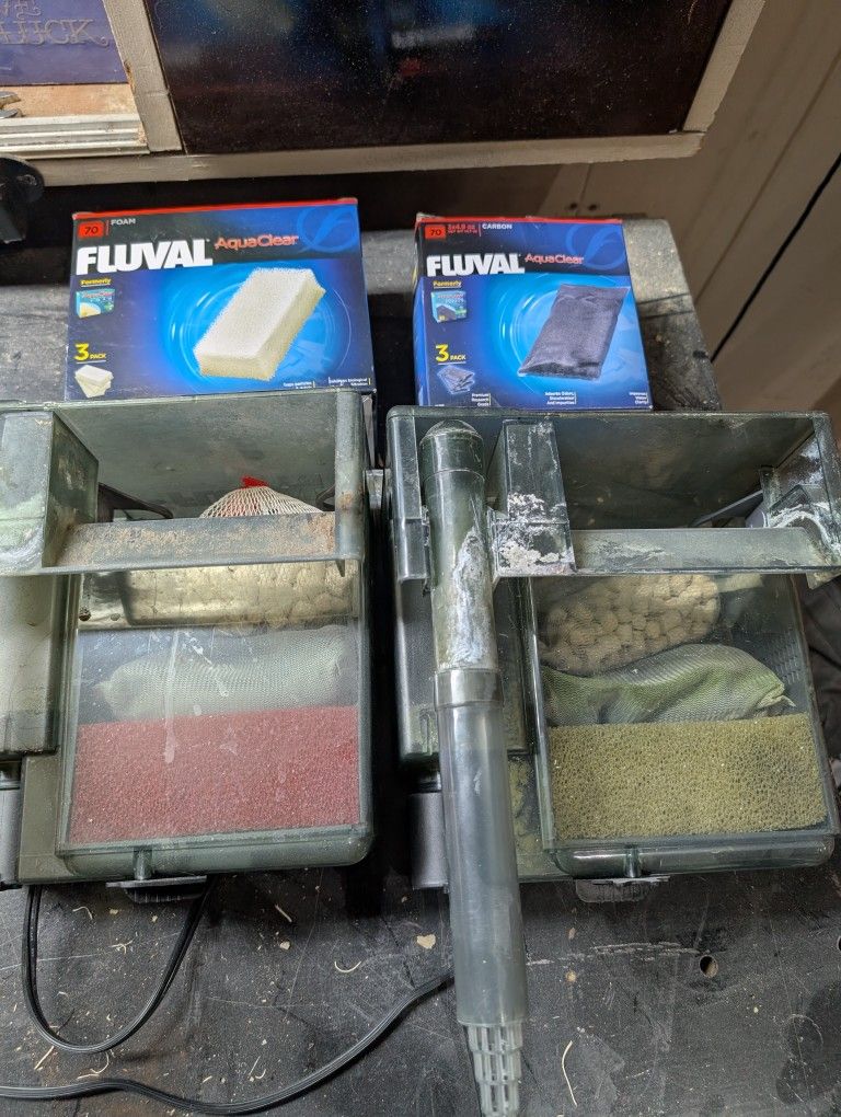 2 Aquaclear 70 Power Filters With Extra Media