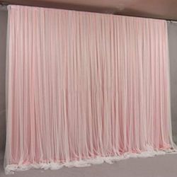 6.6ft x 6.6ft 2 Layers Tulle Backdrop Curtains for Party Wedding Baby Shower Birthday Decorations Photography Backdrop Christmas Background Decor Pink