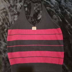 FB County Black And Red Halter Top