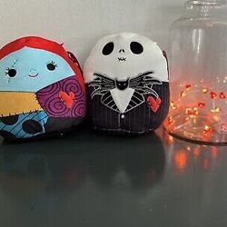 Squishmallows Valentines 8” Jack Skellington And Sally With Heart Patch Set 2024
