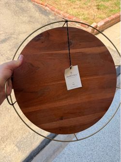 NEW Hearth & Hand with Magnolia Round Wood Serving Tray