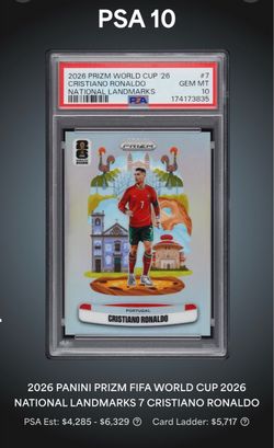 2026 Cristiano Ronaldo National Landmarks SSP #7 PSA 10 sell or trade SpongeBob triple auto sapphire