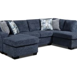 Blue Sectional Couch 