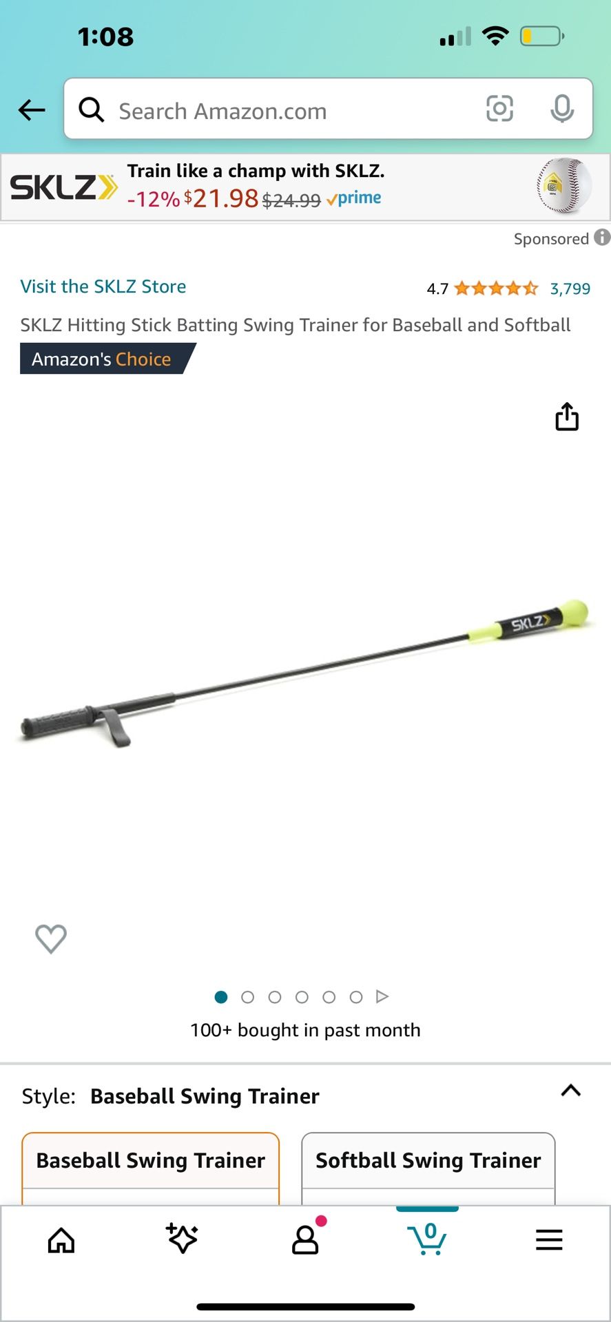 SKLZ Hitting Stick Batting Swing Trainer for Baseball and Softball More Like This SKLZ Hitting Stick Batting Swing Trainer for Baseball and Softbal