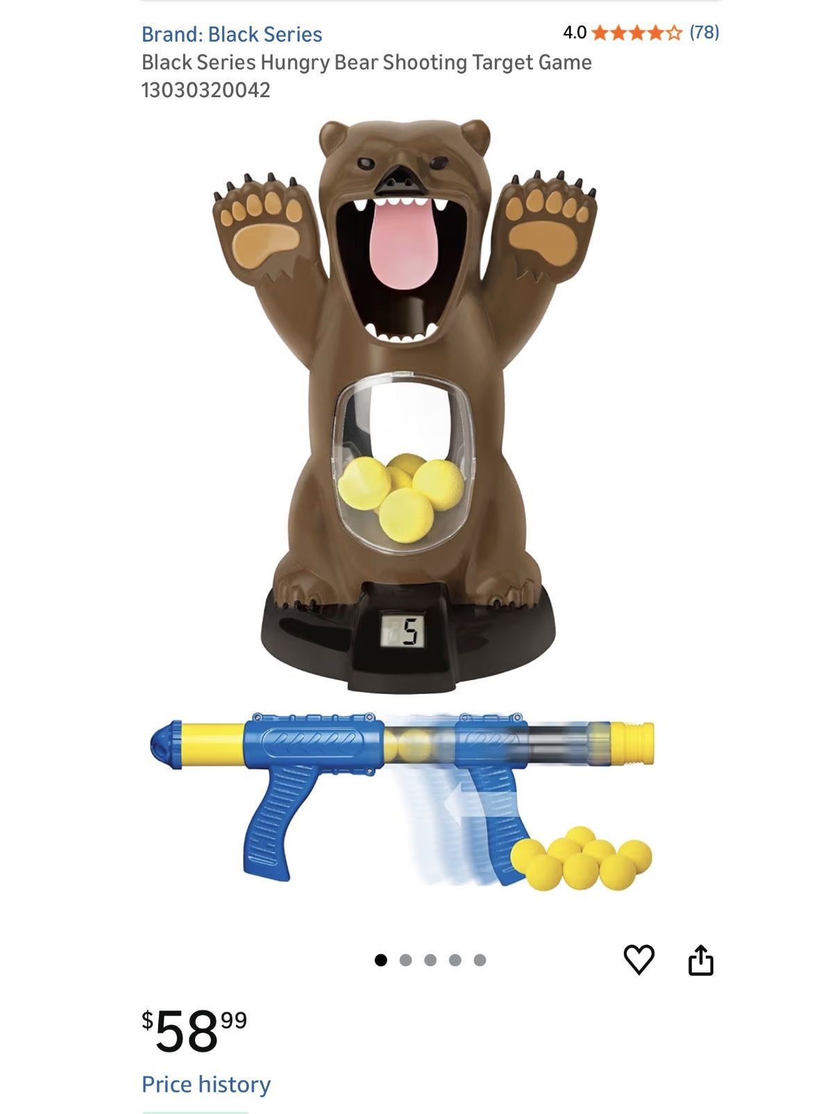 Hungry Bear Shooting Target Game