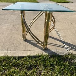Glass Top Side Table 