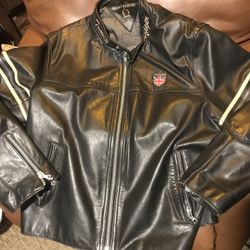 Vintage Tommy Hilfiger Leather Jacket Xl Cafe Racer Motorcycle Biker Euc Heavy Warm