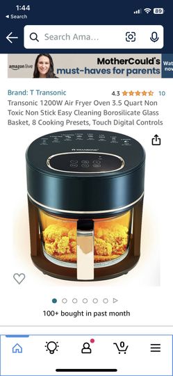 Transonic Air Fryer With Glass Basket 3.5 Q