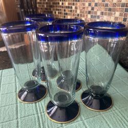 Hand Blown Mexican Glass Beer Pilsner’s