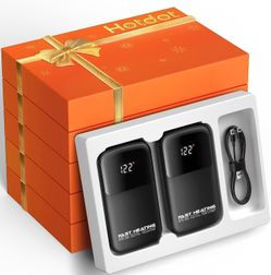 Hand Warmers Rechargeable 2 Pack with Gift Box, Portable Electric Hand Warmer with LED Display Battery and Temperature, Fast Heating, for Men, Women,