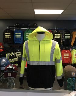 High Visibility Zip Up Safety Hoodie