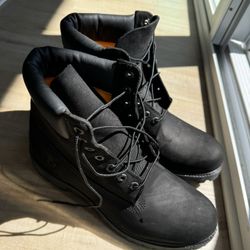 Mens Timberland Premium 6 Inch Waterproof Black Nubuck Boot