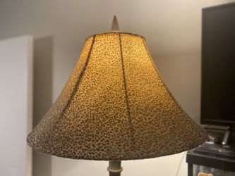 Vintage Chapman Brass Lamp With Vintage Cheetah Print Shade