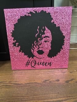 Pink glitter canvas