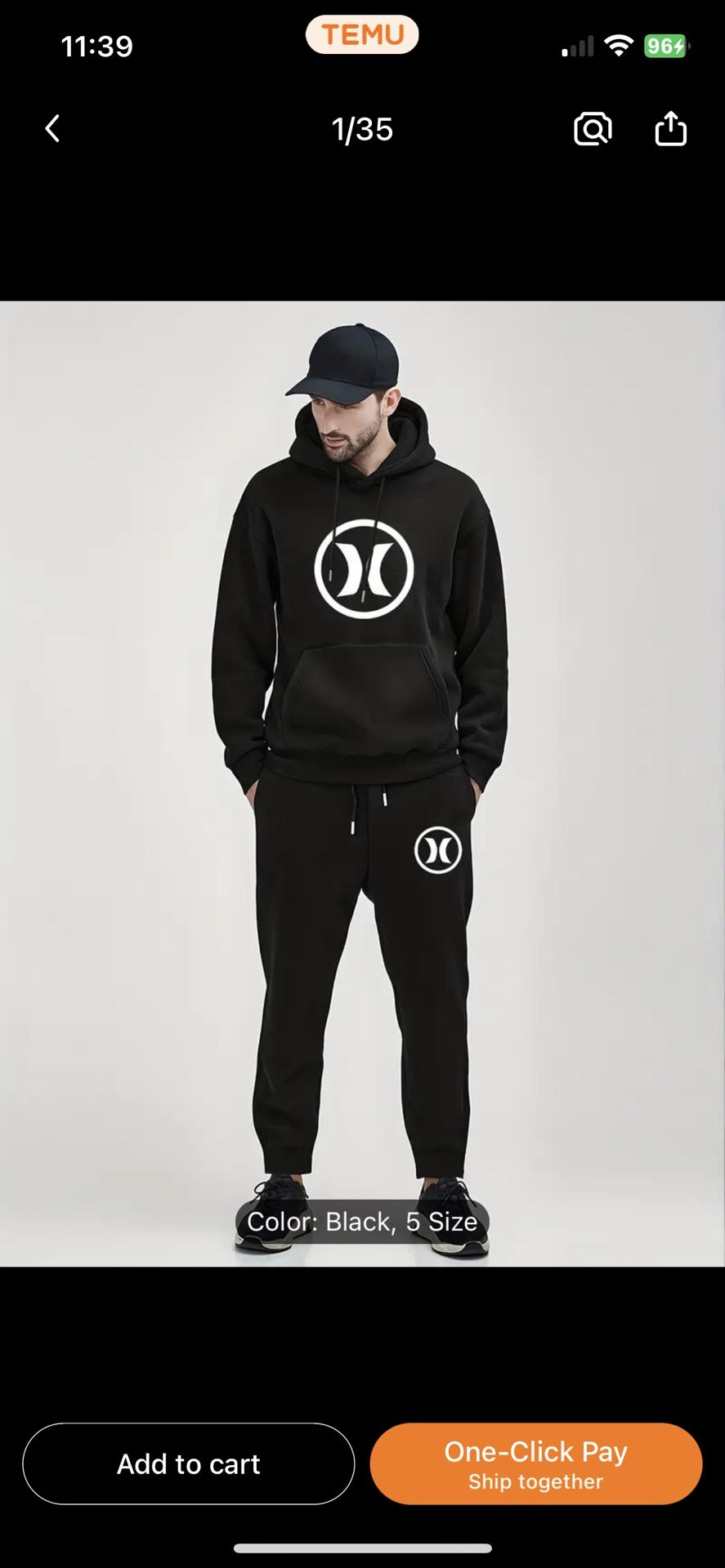 HURLEY SWEATSHIRT & PANTS (XL) SET/COMBO! ;^O