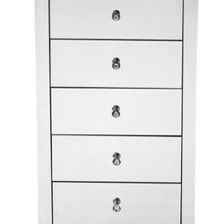 5 Drawer Mirror Chest Cabinet 