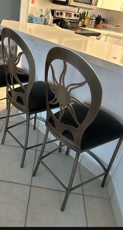 Genuine Leather Counter Stools (2)