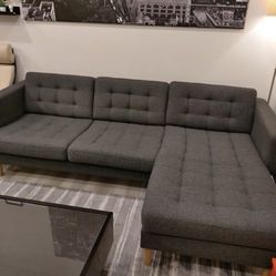 *Free Delivery* Gray Ikea Sectional Couch Sofa