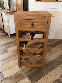 🍷 12 Bottle Rustic Wooden Wine Rack Cabinet with Storage Drawer🍷