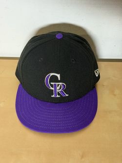 New Era Colorado Rockies On-Field 59FIFTY Fitted Hat Size 7 Black Purple