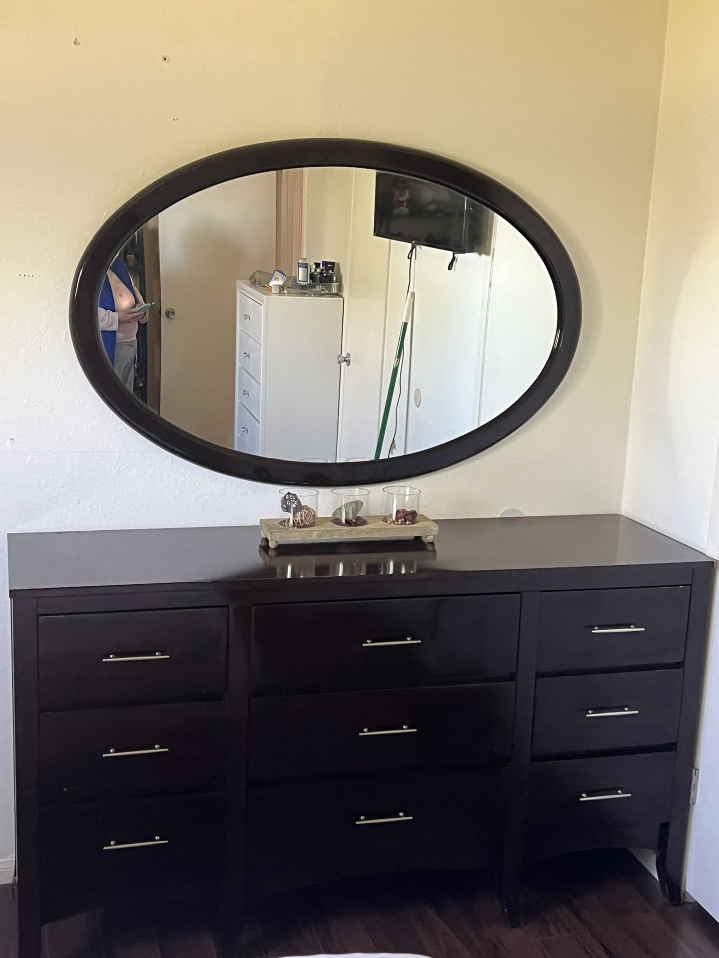 Dresser And Oval Mirror 