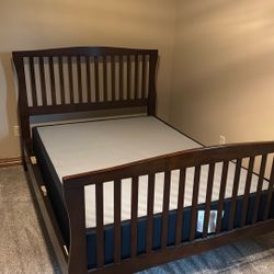 Full size wooden bed And dresser