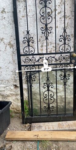 Rod Iron Security Screen Door W Glass 