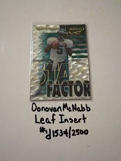 Donovan McNabb Philadelphia Eagles All-Pro QB Leaf Short Print Insert Card. #’d 1534/2500.