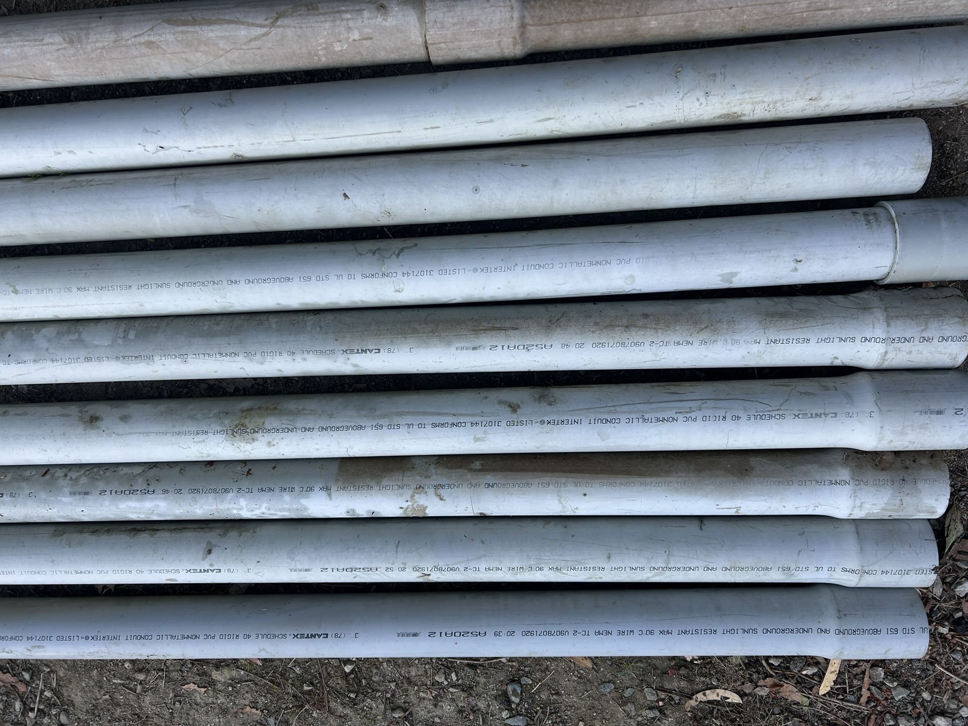 Cantex PVC Conduit 3” X 10’ Schedule 40. Electric Protection