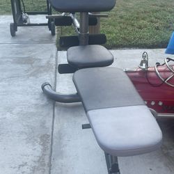 weight bench and stand with weights/bar included