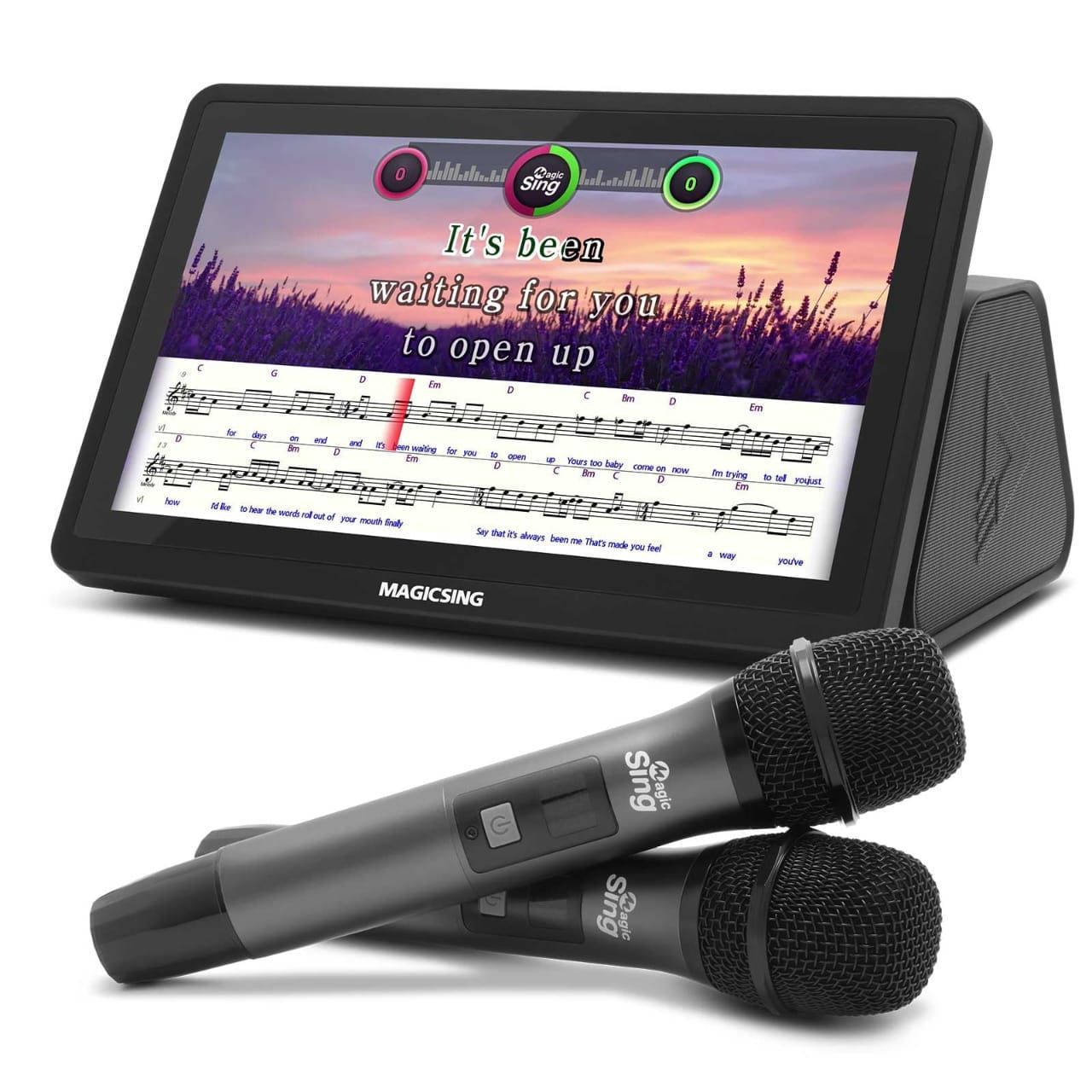 Magic Sing 2025 Karaoke Machine β All In One, 2 Wireless Mics, 350K Songs