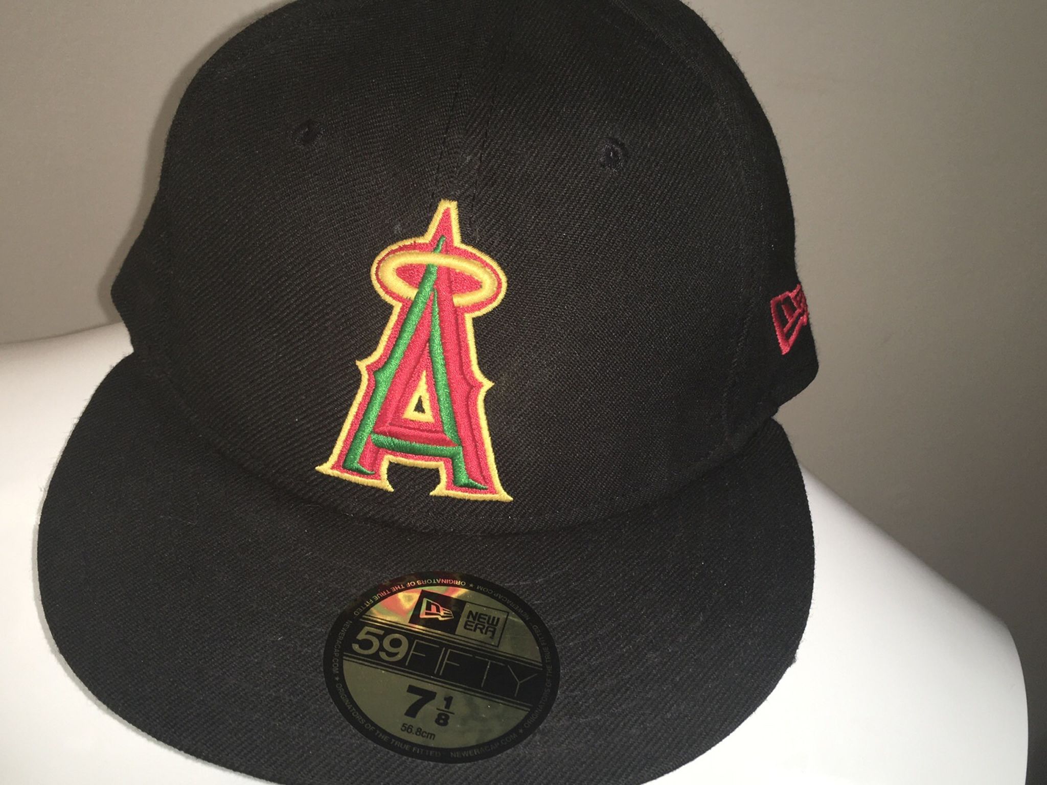 New Era 59Fifty L.A. Anaheim Angels Fitted Hat MLB Cap 100% WOOL 7 1/8 USA made