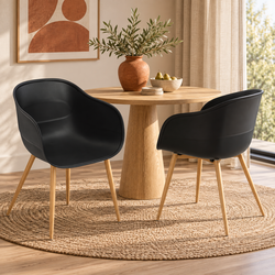 New Black Dining Armchairs - Set of 2