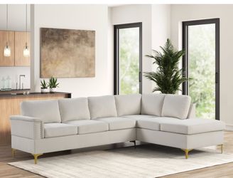 Beig fabric sectional new