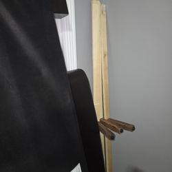 Queen Bed Frame Brown faux leather 