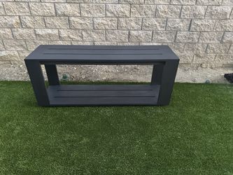 Restoration Hardware Paloma Aluminum Console Table with Lower Shelf (Discontinued)